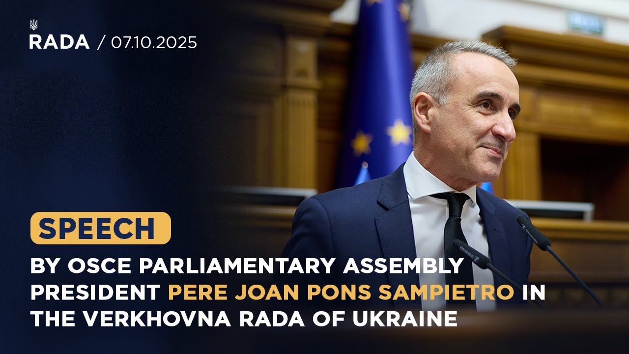 Speech by OSCE Parliamentary Assembly President Pere Joan Pons Sampietro in the Verkhovna Rada